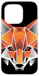 Coque pour iPhone 15 Pro Renard Géométrique Orange Symétrie Audacieuse