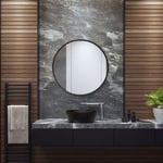 Miroir mural Modugno rond diamètre 40 cm noir [en.casa] noir