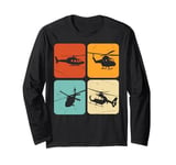 Funny Helicopter Pilot Art For Men Women Fly Heli Helicopter Long Sleeve T-Shirt