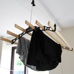 Clothes Airer Ceiling Pulley Maid Traditional Mounted Dryer 6 Lath 1.5m Black