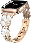 Métal Bracelet Pour Apple Watch Series 10 46 Mm/9/8/7 45 Mm/Watch Ultra 2/1 49 Mm, Acier Inoxydable Bracelet Avec Diamant Pour Apple Watch Se 2/1 44 Mm/Series 6/5/4 44 Mm/3/2/1 42 [Dzb135669]