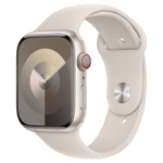 Refurbished Apple Watch Series 9 GPS + Cellular, 45mm Starlight Aluminium Case with S/M Starlight Sport Band