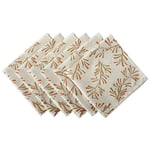 DII Ensemble de Serviettes de Table de Noël en Tissu métallique, Coton, Feuilles de Houx dorées, 20 x 20 cm