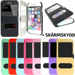 TOPPEN 2i1 iPhone 5S/SE Flip Dual View Cover Magnetlås + Skydd Vit