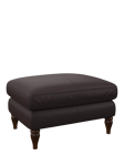 John Lewis Camber Leather Footstool, Dark Leg