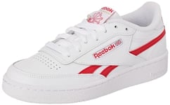 Reebok Unisex Club C Revenge Sneaker, Ftwwht Vecred Ftwwht, 4.5 UK