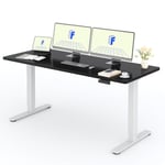 FLEXISPOT 2 Moteurs Bureau Assis Debout 180x80 Une Pièce, Bureau Debout électrique avec Panneau à Fonctions Mémoires, Bureau Réglable en Hauteur Électrique, Charge 100kg, Blanc+Noir