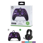 Manette XBOX ONE-S-X-PC Purple Magma EDITION Officielle + Casque Gamer SPIRIT OF GAMER H50BK