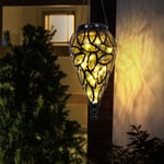 Lampes solaires pour accrocher à l'extérieur Décoration de jardin pour l'extérieur luminaire, batterie IP44 résistant aux intempéries, métal noir