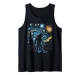 Bigfoot Sasquatch Starry Night Galaxy Monster Hunter Funny Tank Top