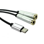 USB Type-C to 3.5mm Audio Splitter Cable