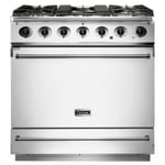 Falcon F900SDFWH/N 90cm Single Cavity Dual Fuel Range Cooker in White with Nickel