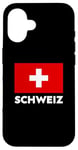 Coque pour iPhone 16 Switzerland Flag Schweiz Suisse Swiss White Red