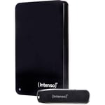 Intenso Memory Drive Extern hårddisk 2.5 1 TB Svart USB 3.2 Gen 1 (USB 3.0) inkl. 32 GB USB-stick