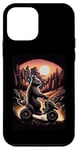 iPhone 12 mini Retro Squirrel on ATV with Mountain Sunset Adventure Design Case