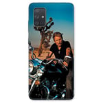 Cokitec Coque pour Samsung Galaxy A51 Johnny Hallyday Moto