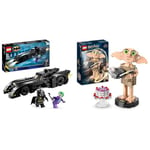 LEGO 76224 DC Batmobile: Batman vs. The Joker Chase Set, Iconic 1989 Batmobile Car Toy and 2 Minifigures, Dark Knight's Vehicle Model with Batarang & 76421 Harry Potter Dobby the House-Elf Set