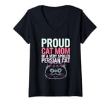 Womens Proud Cat Mom Of A Very Spoiled Persian Cat V-Neck T-Shirt