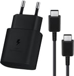 Chargeur Samsung 25w, Chargeur Charge Rapide Usb C Et 2m Usbc C?Ble Prise Type C Compatible Avec Samsung Galaxy S24/S23/S22/S21/S20/Ultra/S24+/Note 20/10/9/A73/A54/A53/A52, Mural Alimentation Secteur