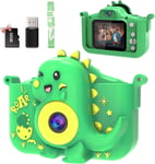 Appareil Photo Enfant Dinosaure, 1080P Hd Avec Carte Tf 32 Go, Lecteur De Carte Usb Et Fonction Selfie - Idéal Pour Les Garçons Et Les Filles De 3 À 12 Ans, Stimule La Créativité