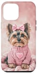 iPhone 12 Pro Max Aesthetic Pink Christmas Yorkshire Terrier Holiday Xmas Case