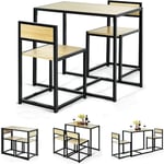 Table de Cuisine 2 Personnes avec Chaises Style Industriel Cadre en Métal, Petite Table Cuisine Mange Debout Compact Robuste pour Cuisine Salle à