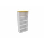 Etagère de bureau H 180 cm Métis Blanc perle, aluminium ou anthracite RANGEMENT PRO : armoire sans porte A/H180 DL100xP47/coloris blanc perle/ft jaune curry