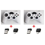 2 X Gamepad Blanc Manette De Jeu Sans Fil, Contrôleur, Joystick, Pour Pc, Boîte Tv Android, Téléphone, Ps3, Consoles De Jeux Vidéo