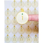 25 Christmas DIY Advent Calendar Number Bauble Candy Cane Stickers Labels