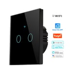 Prise et interrupteur Interrupteur de chauffe-eau WIFI Tuya / Smart life, avec moniteur d'alimentation wifi 2,4 GHz 2 voies DP Smart Switch Neon 86