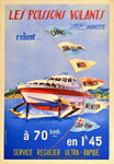 BATEAUX POISSON VOLANT CANNES SAN REMO Rgwo-POSTER HQ 40x60 d1 AFFICHE VINTAGE