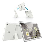 Speck Google Pixel Tablet 2023 Case and Stand - Full Back, Thin, Scratch Resistant, Drop Protection & Adjustable Kickstand - Works with Google Pixel Charging Speaker Dock - White & Silver StandyShell