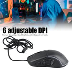 (Black) Wired Gaming Mouse With 6 Adjustable DPI Computer Gamer Mouse