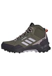 adidas Women's Terrex AX4 Mid Gore-TEX Hiking Shoes Non-Football, Olive Strata/Silver Dawn/Fig, 8 UK