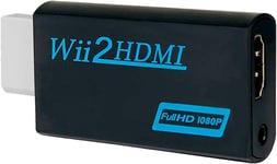 Adaptateur Hdmi Wii Convertisseur Wii Hdmi Avec Un Câble Hdmi Gratuit Signal Vidéo Full Hd 720P/1080P Avec Audio Sortie Jack 3,5Mm (Noir Sans Câble)