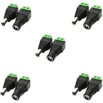 5,5x2,1mm DC-hona DC-hane adapter 12V DC-uttag, för CCTV-kamera LED-remsa LED-remsa eller andra DC 5V-24V-enheter (5hona+5hane)