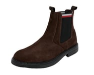 Tommy Hilfiger Men’s Suede Chelsea Boots, Brown (Cocoa), 10,5