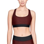 Under Armour Cross Back Jacquard Q3 Sport Bra - Radio Red/Black, Large