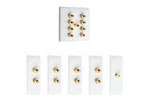 4.1 Slimline Surround Sound Audio AV Speaker Wall Face Plate Kit - NON SOLDER