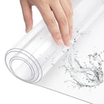 WOLTU Nappe Transparente Imperméable, Film de Protection pour Table en PVC, Épaisseur 1mm, Protecteur de Table Lavable, Large éventail d'applications, 80x140 cm