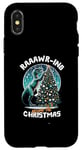 Coque pour iPhone X/XS Balade autour du dinosaure de Noël