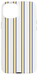 Coque pour iPhone 15 Plus Blanc Bleu Jaune Rayé Girly Esthétique Preppy Stripe