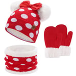 Enfant Fille Ensemble Bonnet Écharpe Gant d'hiver Bébé Chaud Coton Tricot Chapeau 0 1 2 3 4 Ans Pom Bonnets Casquette Cache Cou Gant Cadeaux pour Filles