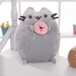 N/G Stuffed Toy Plush Animal Hugging Pillow Cute Pusheen Cat with Donuts Doll Toy Comfort Cushion Toy Gift for Kids Adults 24cm (Style B)