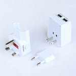 Adaptateurs pour l'international Adaptateur de Prise Portable de Prise Internationale 2 usb Ports universels for 150 pays-100240 Volts Adaptateur de