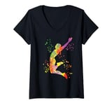 Womens Long Jumper Colorsplash Long Jumping Kids Long Jump V-Neck T-Shirt