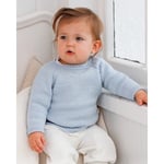 Dream in Blue by DROPS Design - Baby Genser Strikkeoppskrift str. 0/1  - 3/4 Ã¥r