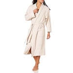 Amazon Essentials Robe de Chambre Gaufrée Légère (Grandes Tailles Disponibles) Homme, Beige, XS