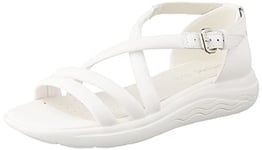 Geox Femme D Spherica Ec5 C Sandales, White, 39 EU