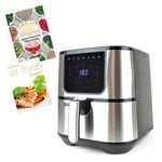 Health Kick 5.5 Litre Digital Air Fryer 1800W Pre-Sets Timer Stainless Steel